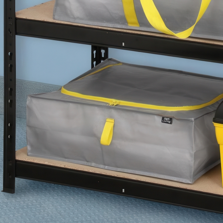 Multipurpose Cover, 45 L TAURUS SUPER TOUGH SMALL, 55 x 45 x H 18 cm, Silver grey / Yellow