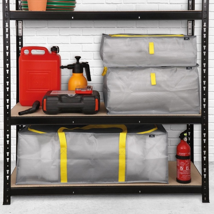 Multipurpose Cover, 45 L TAURUS SUPER TOUGH SMALL, 55 x 45 x H 18 cm, Silver grey / Yellow