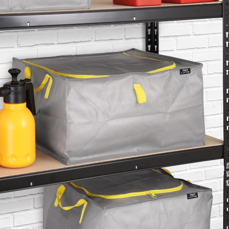 Multipurpose Cover, 70 L TAURUS SUPER TOUGH MEDIUM, 55 x 45 x H 30 cm, Silver grey / Yellow