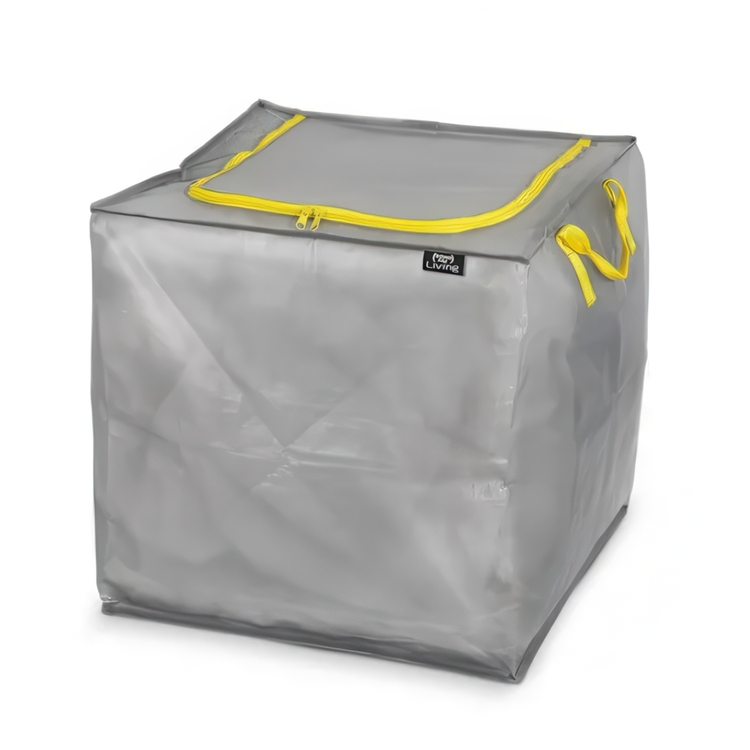 Multipurpose Cover, 90 L TAURUS SUPER TOUGH LARGE, 45 x 45 x H 45 cm, Silver grey / Yellow