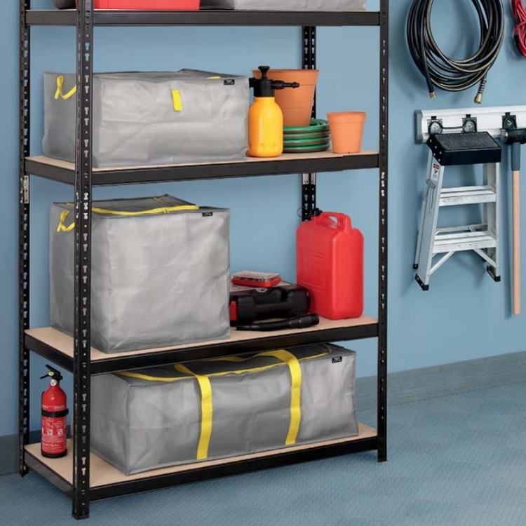 Multipurpose Cover, 90 L TAURUS SUPER TOUGH LARGE, 45 x 45 x H 45 cm, Silver grey / Yellow