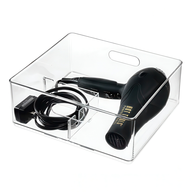 Storage Bin, THE HOME EDIT HAIR DRYER ORGANIZER, 28,4 x 25,4 x H10,8 cm, Clear