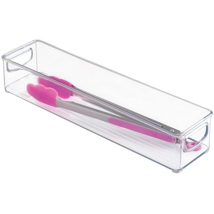Storage box, Stacable, Slim, Long, ID KITCHEN BIN, 10,2 x 40,6 x H7,6 cm, Transparent