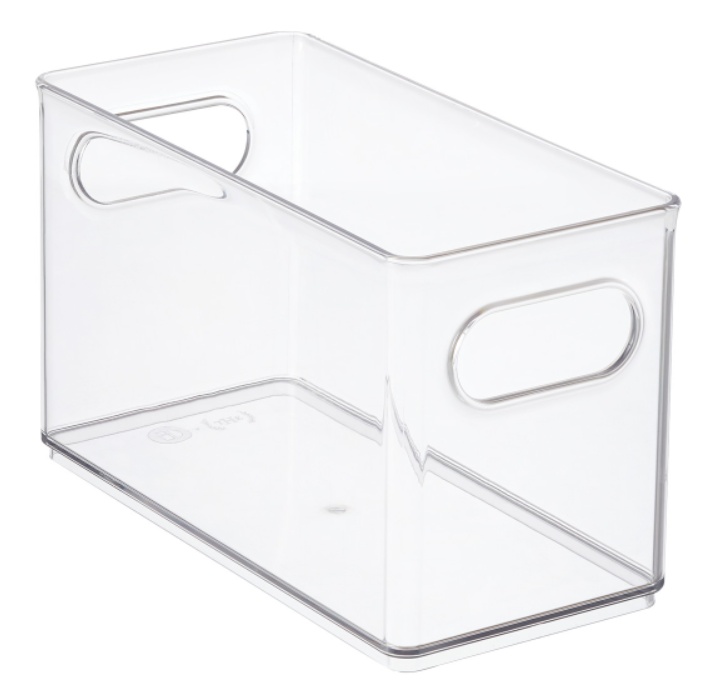 Storage Box, Stackable, THE HOME EDIT NARROW PANTRY BIN, 25,4 x 12,4 x H15,2 cm ,Clear