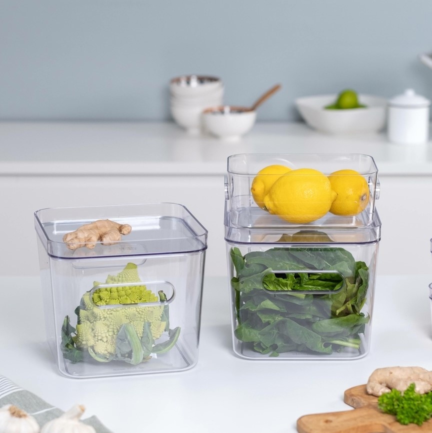 Storage Basket, SMARTSTORE COMPACT SQUARE LARGE, 20 x 20 x H 16 cm, Clear