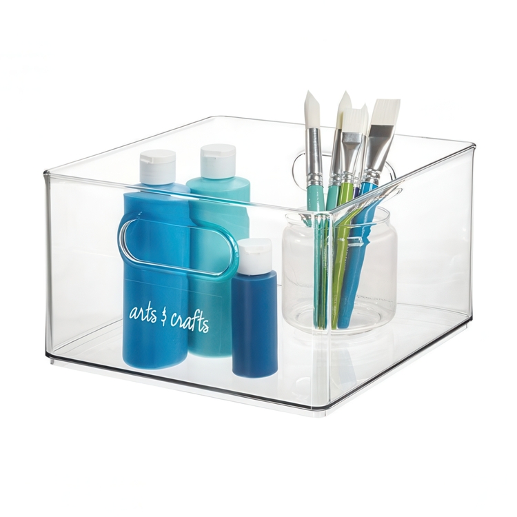 Storage Box, THE HOME EDIT ALL PURPOSE BIN, Deep, 25,4 x 25,4 x H 15,2 cm, Transparent