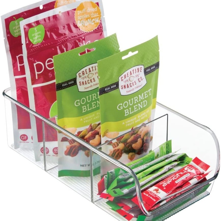 Storage box with compartments, CABINET ORGANIZER, 14 x 30 x H 9 cm, Clear