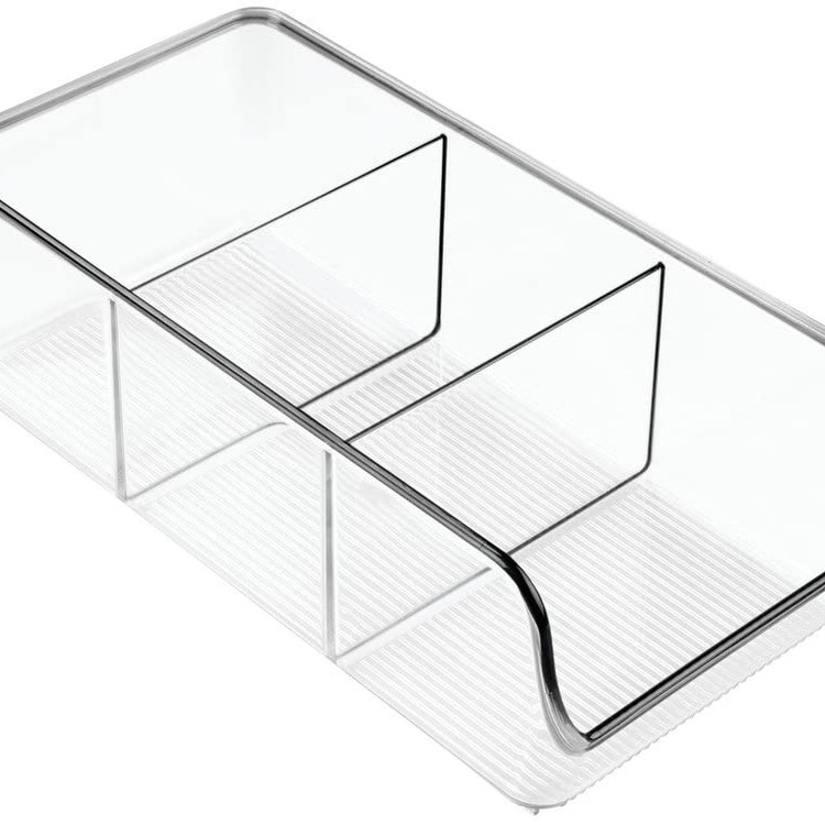 Storage box with compartments, CABINET ORGANIZER, 14 x 30 x H 9 cm, Clear