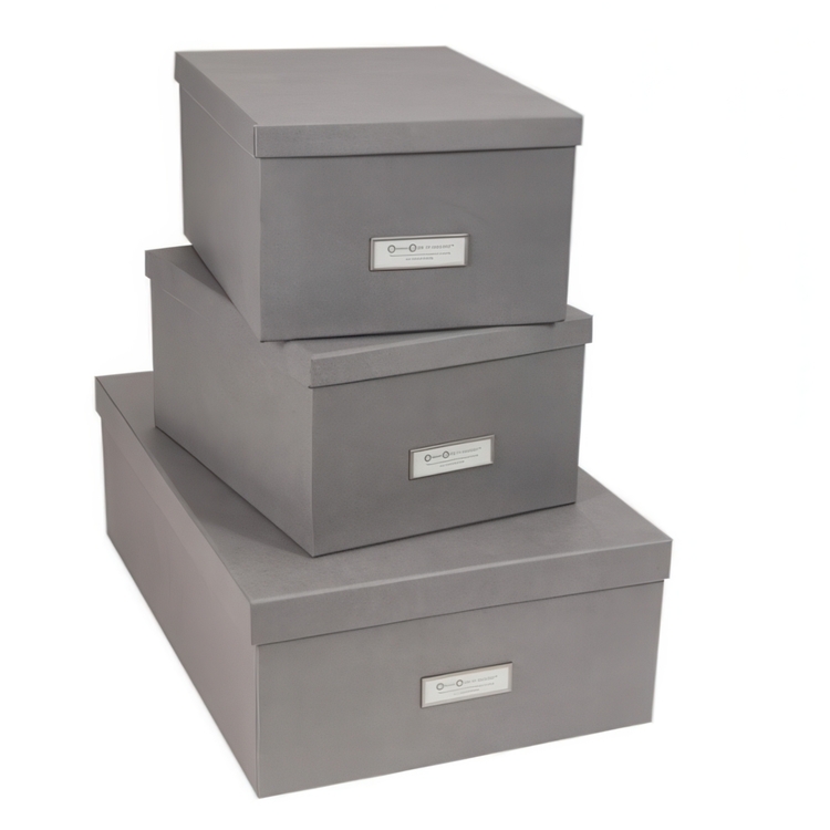 Storage boxes, Paper Laminate, INGE, Set of 3