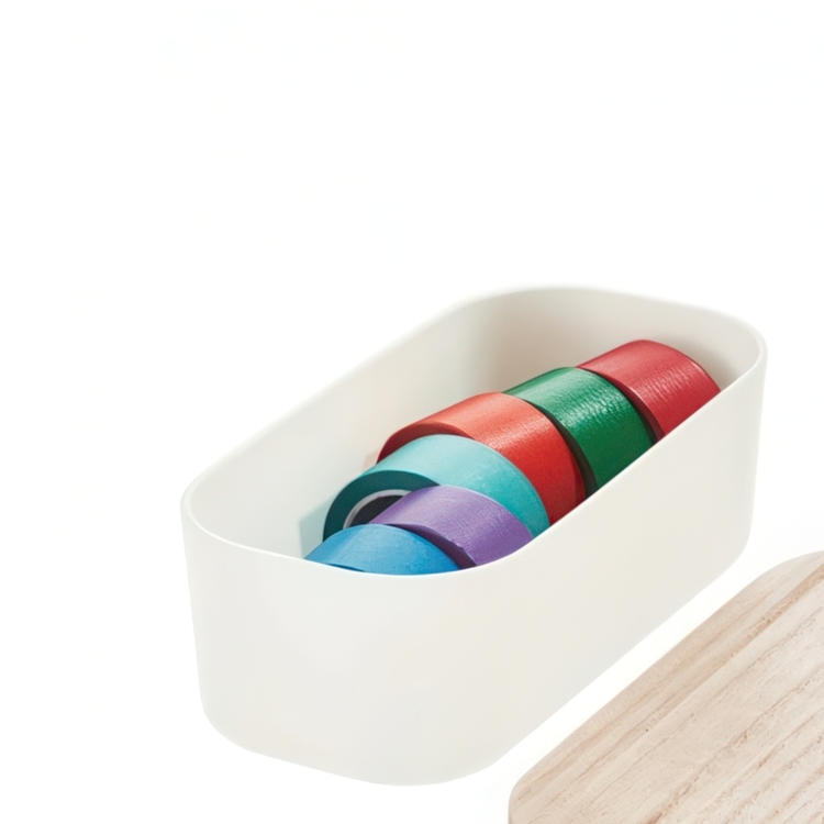 Drawer Organiser, ECO MEDIUM COMPACT BIN, 9 x 18,5 x H 6,4cm, Offwhite