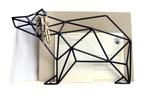 Letter organizer, standing or wall-mounted, BEAR, 25 x 7,7 x H 15,6 cm, black