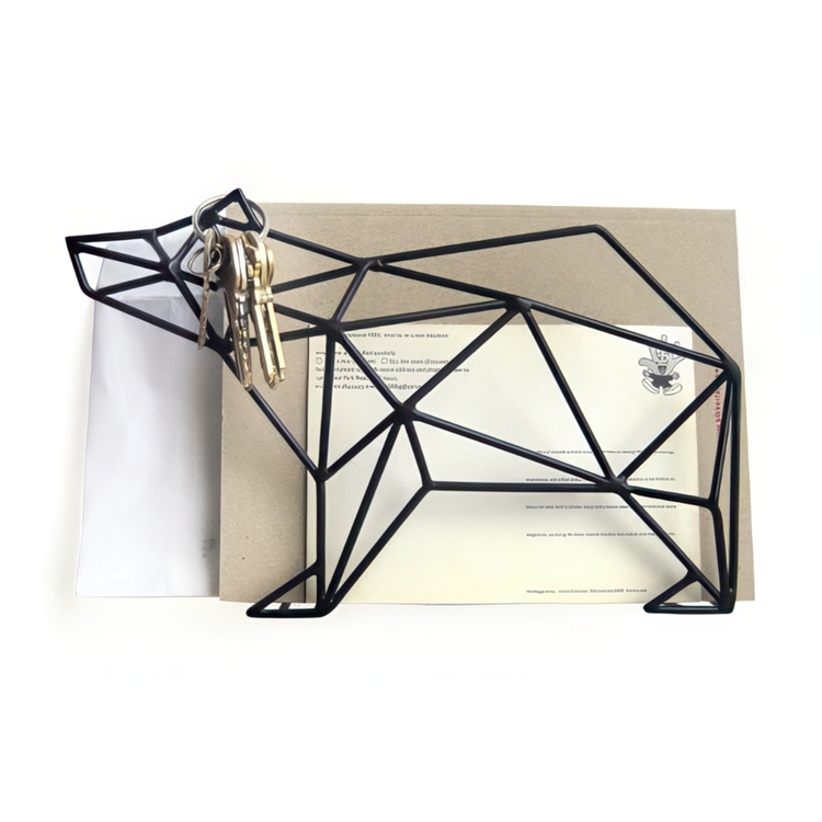 Letter organizer, standing or wall-mounted, BEAR, 25 x 7,7 x H 15,6 cm, black