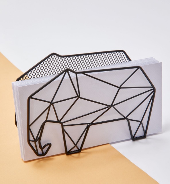 Letter organizer, ELEPHANT, standing or wall-mounted, 20 x 9 x H 15 cm, Black