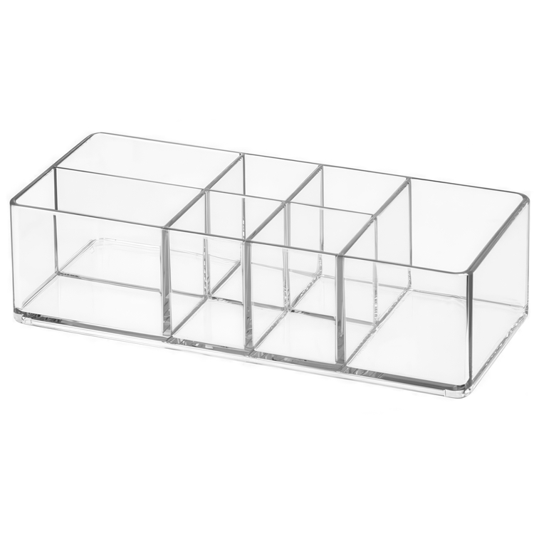 Storage Box with 7 compartments, MEDICINE ORGANIZER, 17,8 x 7,6X H5 cm, Clear