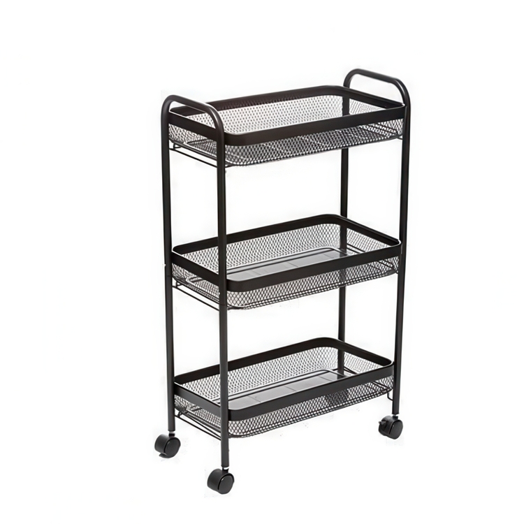 Storage trolley in metal, MAYAJ TROLLEY, 46,5 x 26,5 x H 79 cm, Black