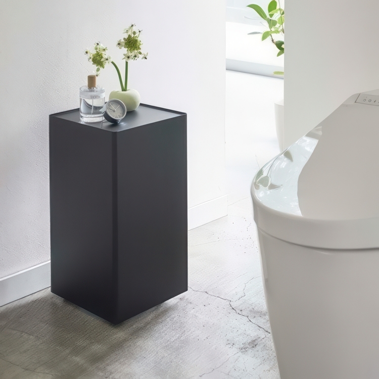 Storage trolley, TOWER ROLLING ORGANISER, 24 x 24 x H 44 cm, Black 