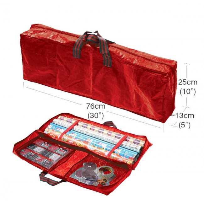 Storage bag, GIFT WRAP, 76 x 13 x H 25 cm, Red