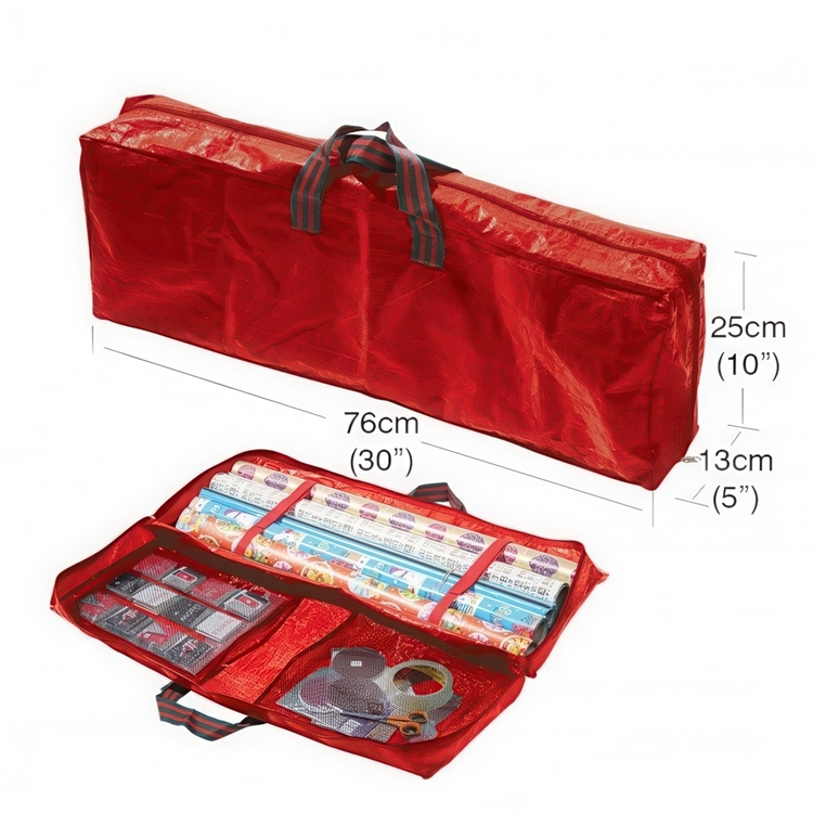 Storage bag, GIFT WRAP, 76 x 13 x H 25 cm, Red
