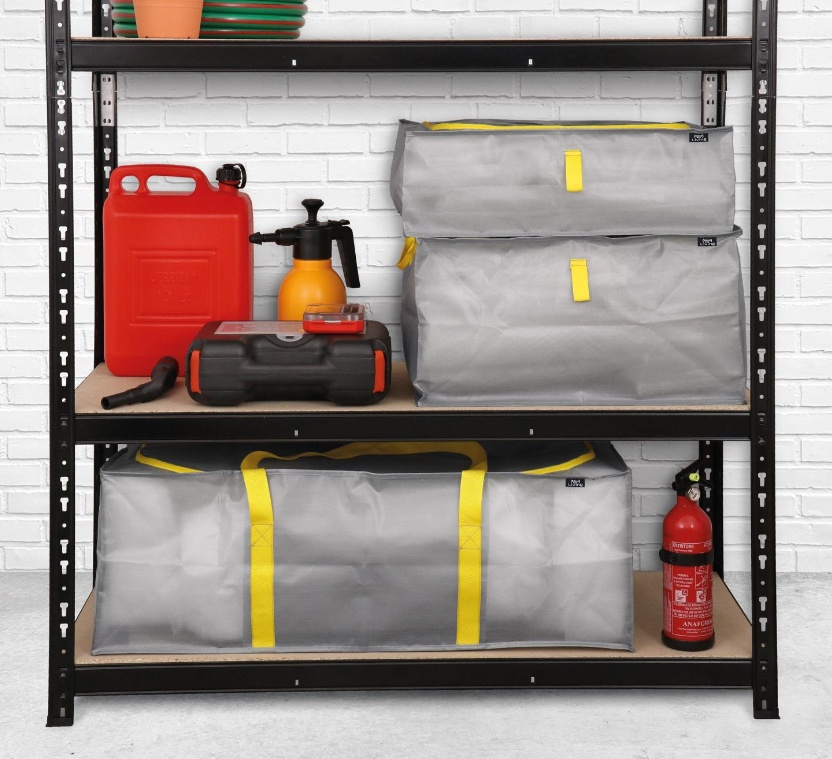 Multipurpose bag, 120 L TAURUS SUPER TOUGH XL, 90 x 45 x H 30 cm, Silver grey / Yellow