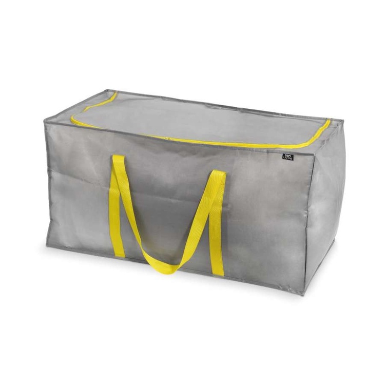 Multipurpose bag, 180 L TAURUS SUPER TOUGH XXL, 90 x 45 x H 45 cm, Silver grey / Yellow