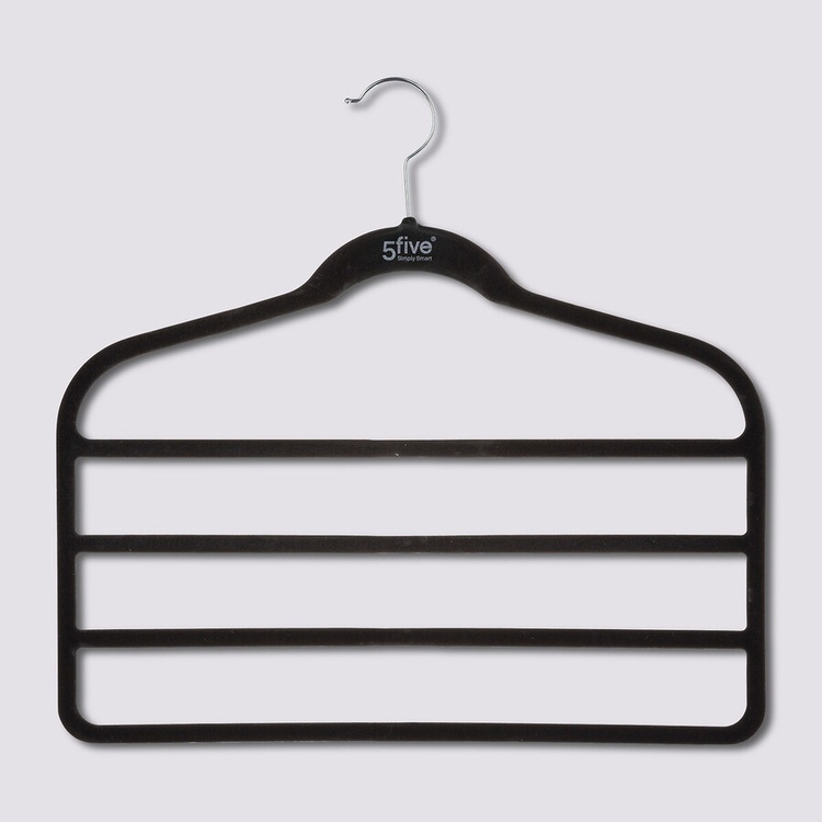Hangers for pants, 4 Tier, Set of 2, VELVET PANT HANGERS, 45 cm, Black