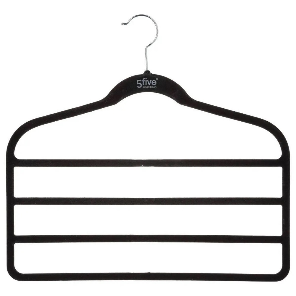 Hangers for pants, 4 Tier, Set of 2, VELVET PANT HANGERS, 45 cm, Black