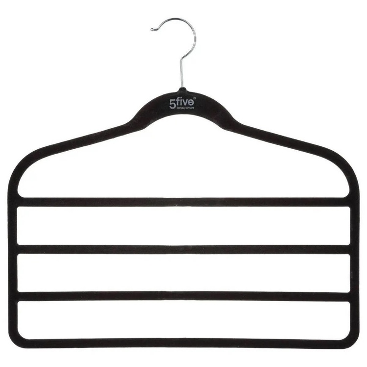 Hangers for pants, 4 Tier, Set of 2, VELVET PANT HANGERS, 45 cm, Black