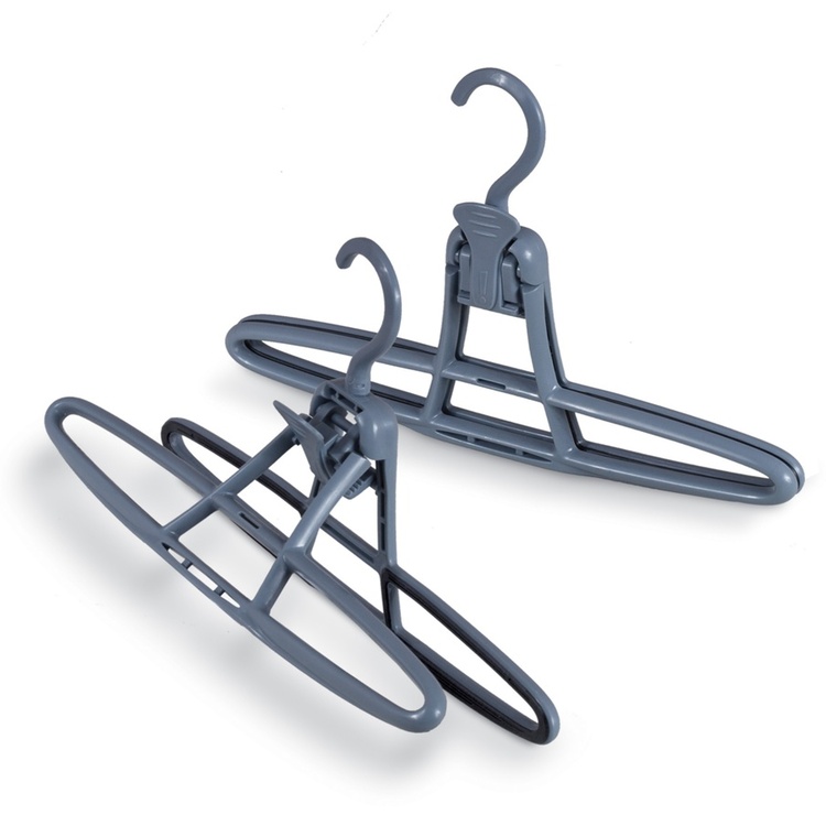 Hangers for pants, set of 2, ANTI-SLIP & SWIVEL HOOK, Grey