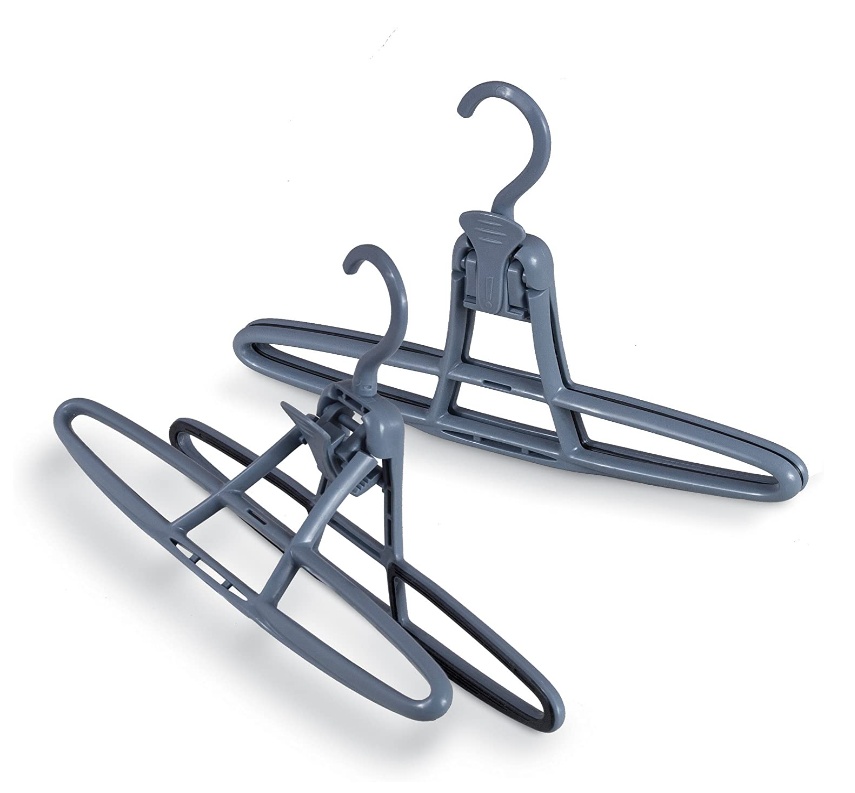 Hangers for pants, set of 2, ANTI-SLIP & SWIVEL HOOK, Grey
