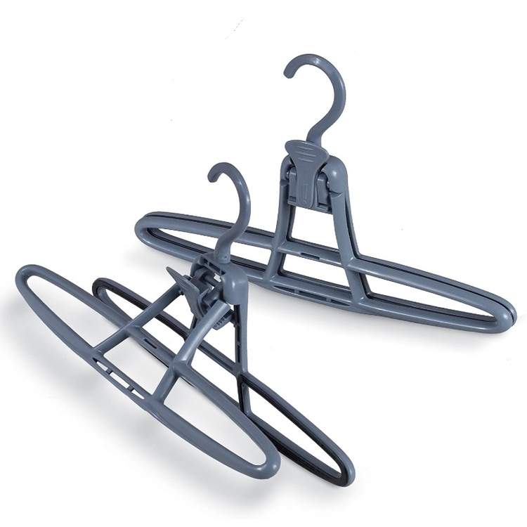 Hangers for pants, set of 2, ANTI-SLIP & SWIVEL HOOK, Grey