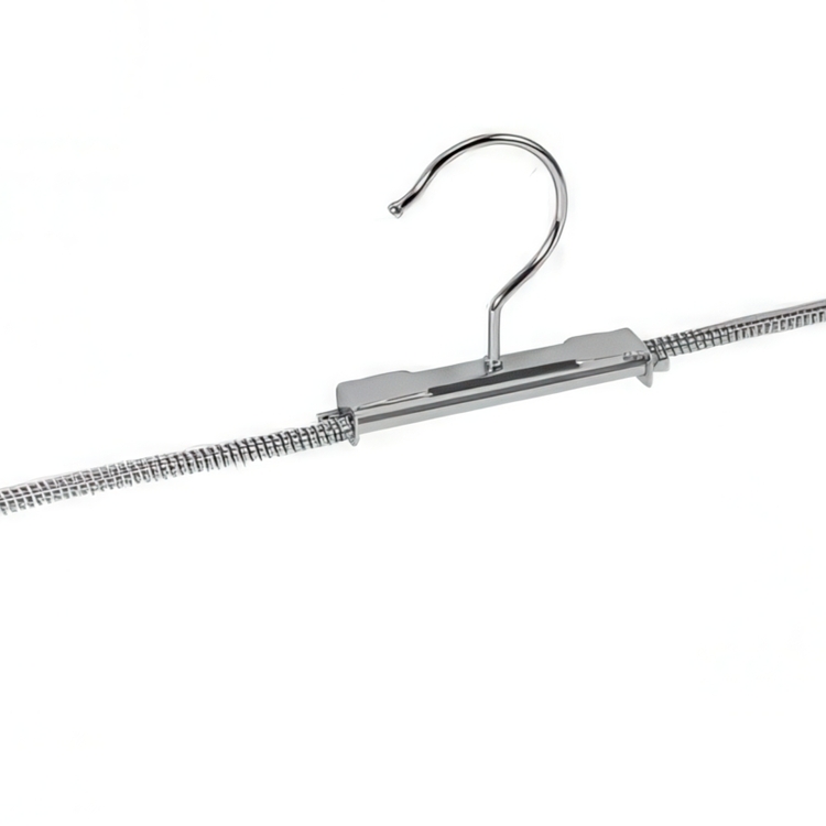 Hangers for Skirts, Set of 2, BLUE STRETCHER, Large 29 - 50 cm, Silver / Blue
