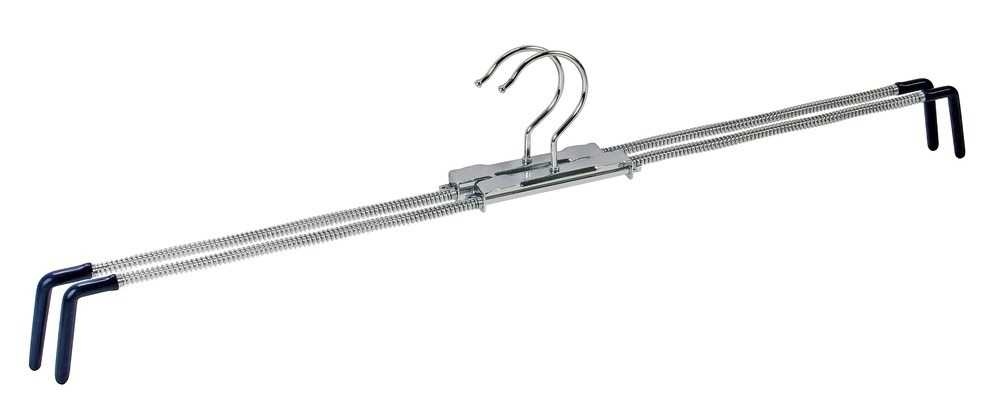 Hangers for Skirts, Set of 2, BLUE STRETCHER, Large 29 - 50 cm, Silver / Blue