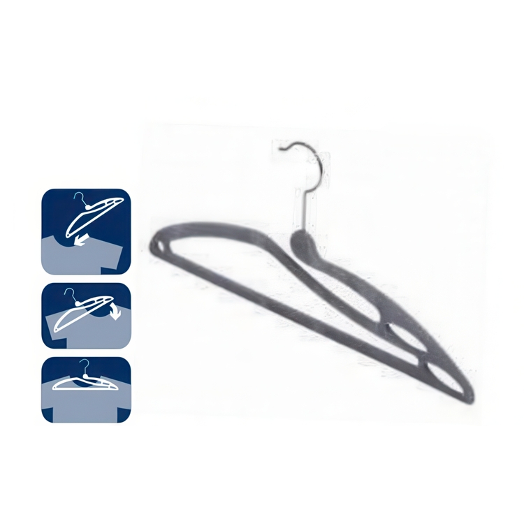 Hangers for T-shirts, 3 pcs, NO STRETCH HANGER, 41 cm, Grey