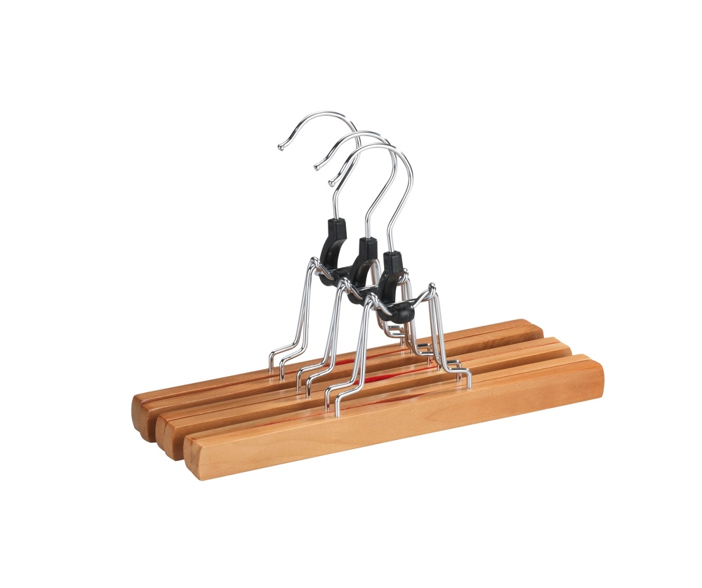 Clamping Hangers, wood, Set of 3, PREMIUM, Nature