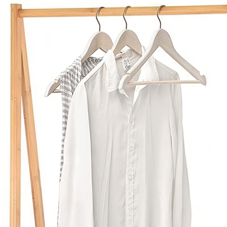 Hangers in Wood, Set of 3, LIVING, 45 cm, White wash