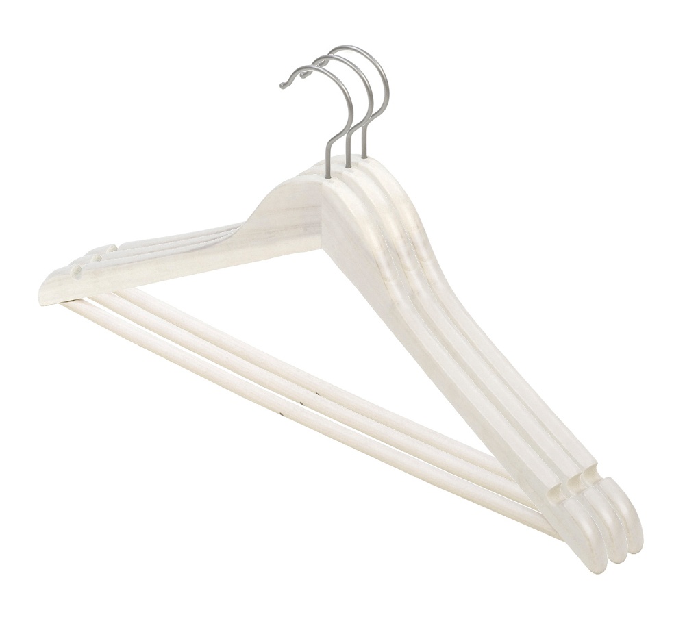 Hangers in Wood, Set of 3, LIVING, 45 cm, White wash