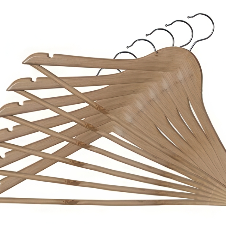 Coat Hangers in Wood, Set of 3, MISTER PACK, 44 cm, Nature