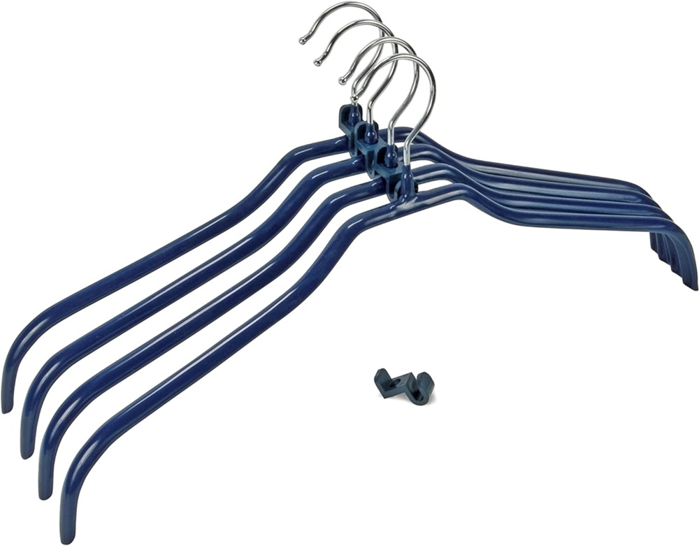 Hangers with hook, Set of 4, BLUE CASCADE, 42 cm, Blue