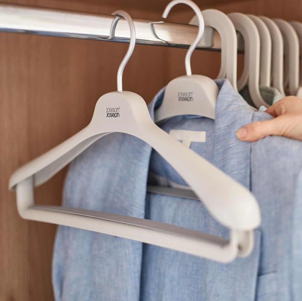 Hangers, Set of 2, ORDERLY SUIT HANGERS, Joseph Joseph, 42 cm, Ecru