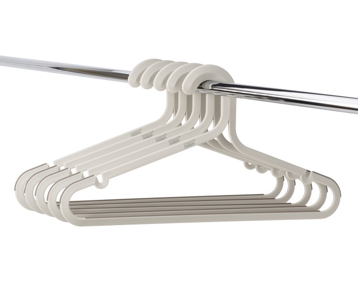 Hangers, Anti slip, Set of 5, ORDERLY ANTI-TANGLE, Joseph Joseph, 41,5 cm, Ecru