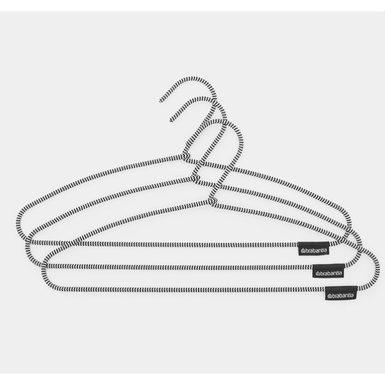 Space saving hangers, Set of 3, BRABANTIA SOFT TOUCH, 41,5 cm, Black / White