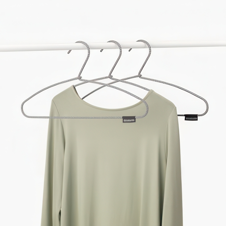 Space saving hangers, Set of 3, BRABANTIA SOFT TOUCH, 41,5 cm, Black / White