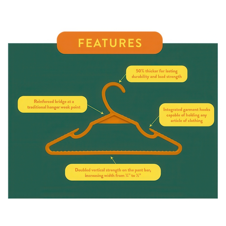 Hanger from recycled plastic, (r e ) ˣ OCEAN HANGER, 42 cm, Black