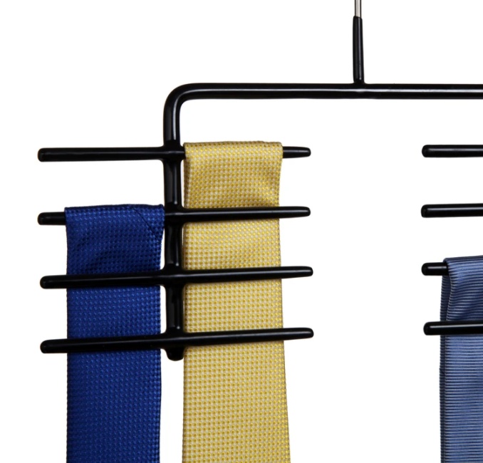 Hangers for 16 ties, MAWA KRAWATTENHALTER, 25cm, Non-Slip, Black