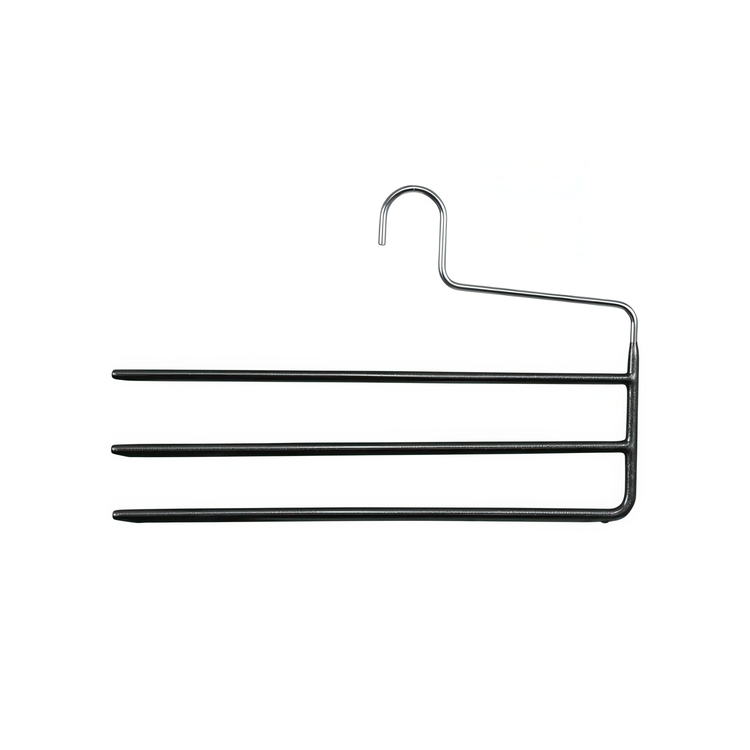 Hanger for Trousers, Anti-Slip, MAWA HOSENBÜGEL 3 BARS, 35 cm, Black / Silver