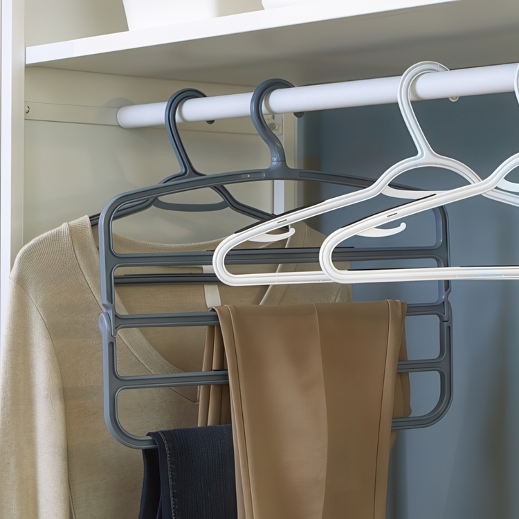 Hanger for pants, 4 Tier, ANTI-SLIP, 40 x H 37 cm, Grey