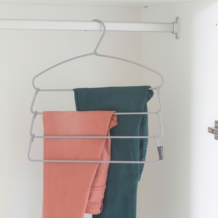 Hanger for pants, 4 Tier, SPACE-SAVER, 41,5 x H 42,5 cm, Black / White