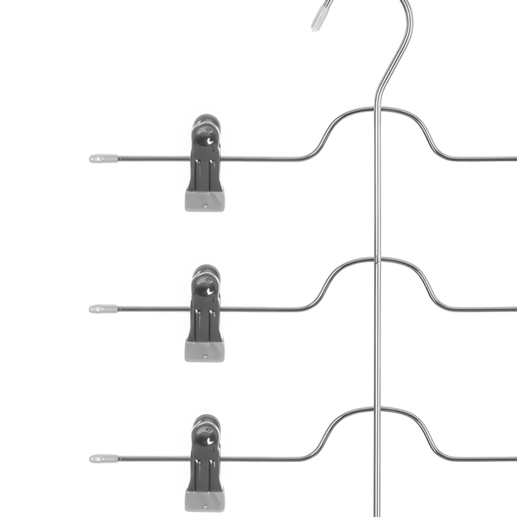 Hanger for4 skirts, Metal, SPACE SAVING CLIP HANGER, 33,5 cm, Silver / grey
