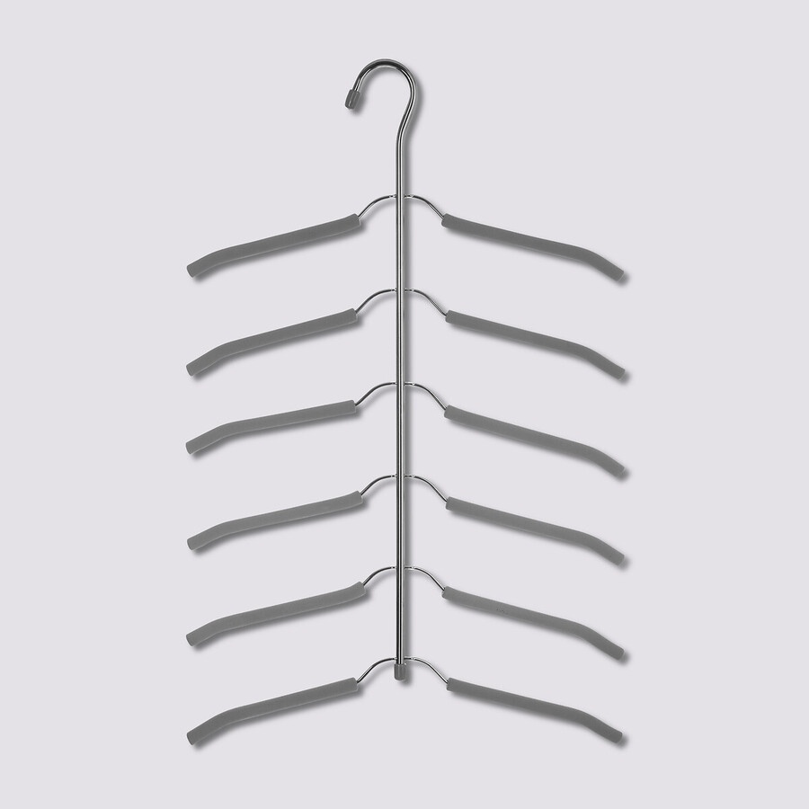 Hanger for 6 Shirts, SOFT CASCADE, 37 cm, Silver / Grey