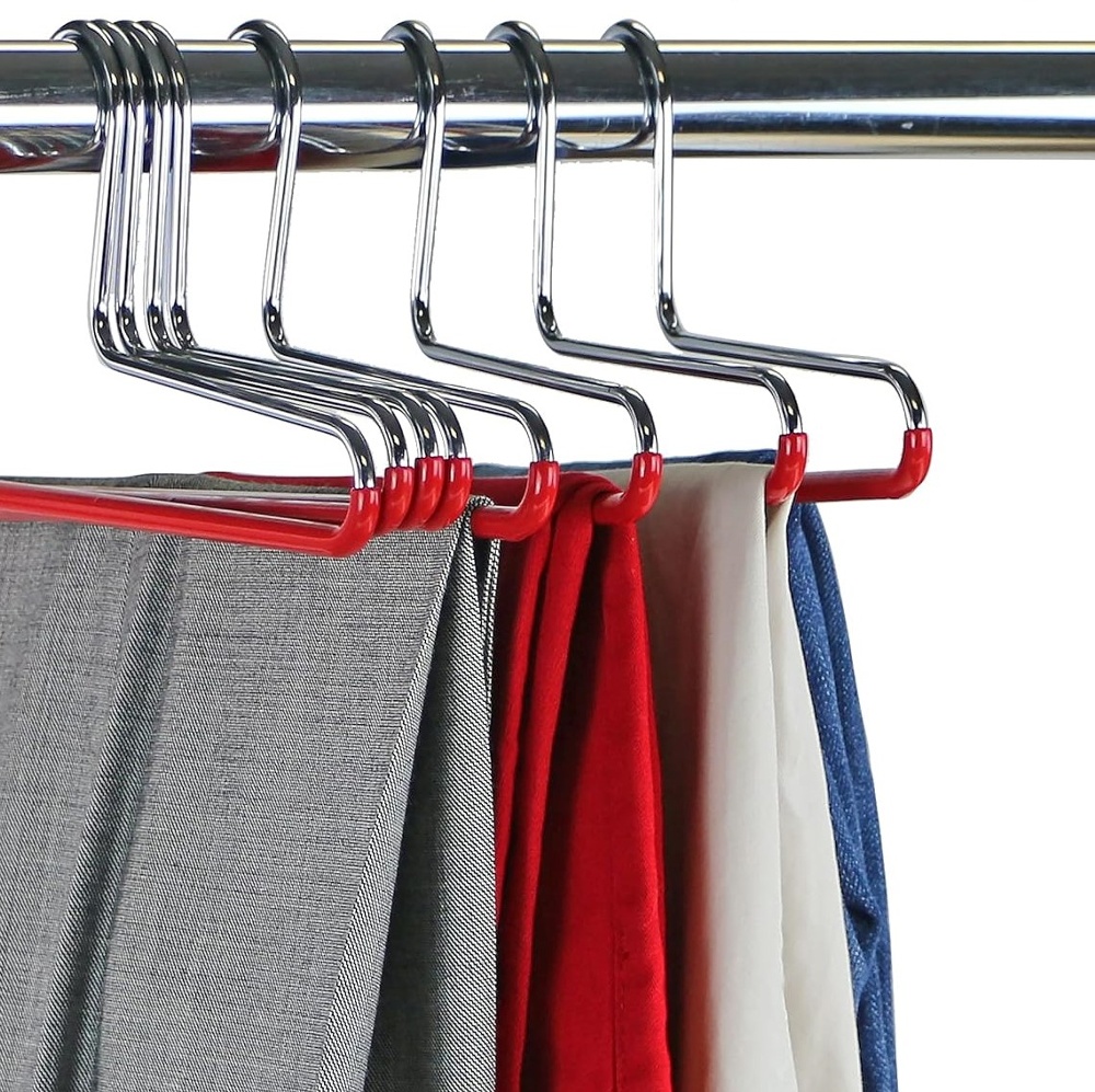 Hanger for Trousers, Anti-Slip, MAWA HOSENBÜGEL, 35 cm, Red / Silver